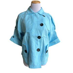 NWT! CHICO'S Cropped Linen Trench Jacket - Chico's Size‎ 1 (8)